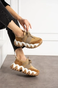 Kadın Ten Süet Sneaker